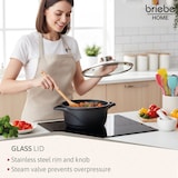 thumbnail of Briebe Batería de Cocina Inducción 6 Piezas Aluminio Fundido 3 Ollas con Tapa de Cristal Antiadherente, Negro, MGK-18