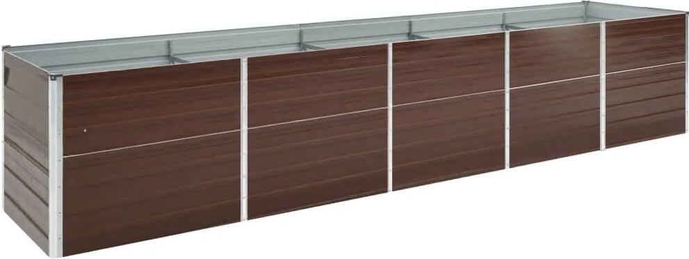 vidaXL Garten-Hochbeet Verzinkter Stahl 400x80x45 cm Braun