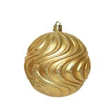 thumbnail of 12 Weihnachtskugeln 8cm Kunststoff Ornamente Christbaumkugeln Mix gold hellgold