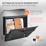 thumbnail of ECD Germany Briefkasten Anthrazit/Silber 37 x 10,5 x 36,5 cm Edelstahl, mit Zeitungsfach & Sichtfenster, inkl. 2 Schlüssel, Wandbriefkasten