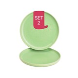 thumbnail of James Cooke Bord Bliss 22 cm Groen Stoneware 2 stuks