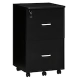 thumbnail of Cajonera de Oficina Mueble Auxiliar para Archivos con 2 Cajones Cerradura de 2 Llaves 5 Ruedas 2 Frenos para Estudio Despacho Dormitorio 43x45x72 cm