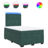 thumbnail of vidaXL Boxspringbett mit Matratze Dunkelgrün 120x190 cm Samt