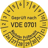 thumbnail of Dreifke® Prüfplakette VDE 0701 Nächster Prüft., 2026-2031, Dokumentenf., Ø30mm,10 Stück/Bogen