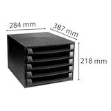 thumbnail of Exacompta 221014D 1x THE BOX, ladenbox met 5 open laden voor DIN A4+ documenten, zwart