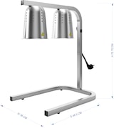 thumbnail of METRO Professional Dubbele infrarood warmtelamp GWL2000, aluminium, 500 W, in hoogte verstelbaar, temperatuurbereik: 65-85°C, zilver