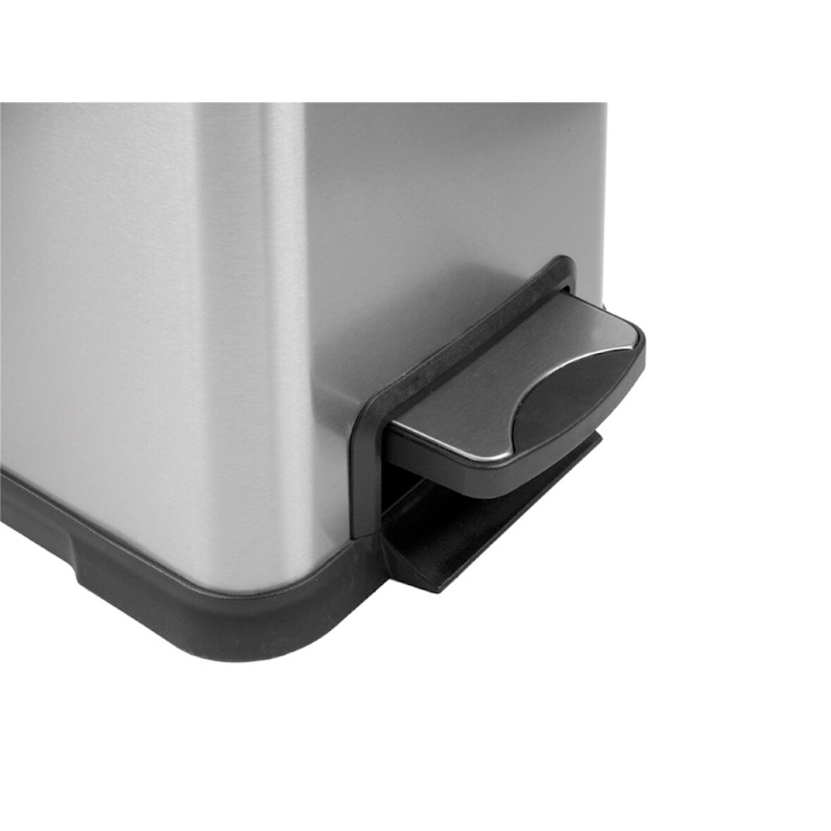 PROREGAL Schmaler rechteckiger Pedaleimer mit Softclose-Deckel | 30 Liter, HxBxT 63,6x45,9x26,4cm | Kunststoff | Edelstahl / Silber