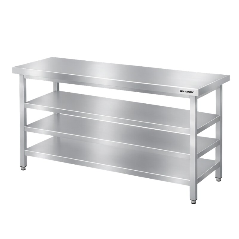 Table de travail en inox Bar 1600x500 mm avec 3 étagères inférieures PREMIUM - GOLDINOX