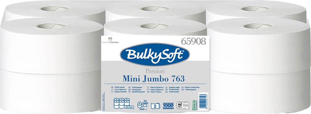 BulkySoft® premium mini Jumbo Toilettenpapier 145m 100 % Zellstoff