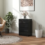 thumbnail of HOMCOM cómoda con 4 cajones de madera cajonera de dormitorio cómoda negra para salón habitación dormitorio estilo moderno 55x34x80 cm negro