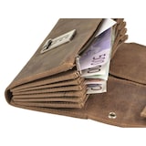 thumbnail of Greenburry Kellnerbörse Leder Kellnergeldbörse Bedienungsbörse Geldbörse Taxibörse braun antik 3-fach Leiterschloss 6 Scheinfächer 1785A-25