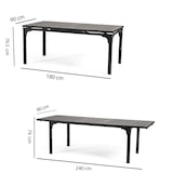 thumbnail of Ausziehbarer Tisch 180/240x90 cm, Stahl, Holzoptik-Top, 10 Plätze, Garten/Terrasse – THOMAS XL – Anthrazit