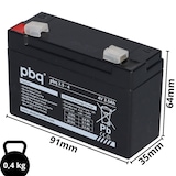 thumbnail of pbq 3.5-4 4V 3,5Ah kompatibel Sonnenschein A504 3,5S Akku Handlampe