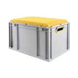 thumbnail of PROREGAL Eurobox NextGen Seat Box Gelb | HxBxT 36,5x40x60cm | 65 Liter | Griffe offen | Eurobehälter, Sitzbox, Transportbox, Transportbehälter