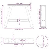thumbnail of Helloshop26 - Set mit 2 A-förmigen Couchtischbeinen 30 x 30 cm modernes Design mit verstellbaren Füßen schwarzer Stahl 02_0057088