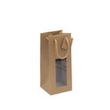 thumbnail of Tasche für 1 Flasche mit Fenster braunes Kraftpapier Griffe je 200 - Gimex