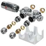 thumbnail of LuxeBath Badheizkörper Stella 370x1600mm Weiß Mittel mit Anschlussgarnitur Thermostat Universal Handtuchwärmer Handtuchtrockner