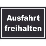 thumbnail of Ausfahrt freihalten Schild weiß-schwarz A5 Rückseite selbstklebend