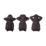 thumbnail of Lot de 3 Singes Sagesse en Résine Noire