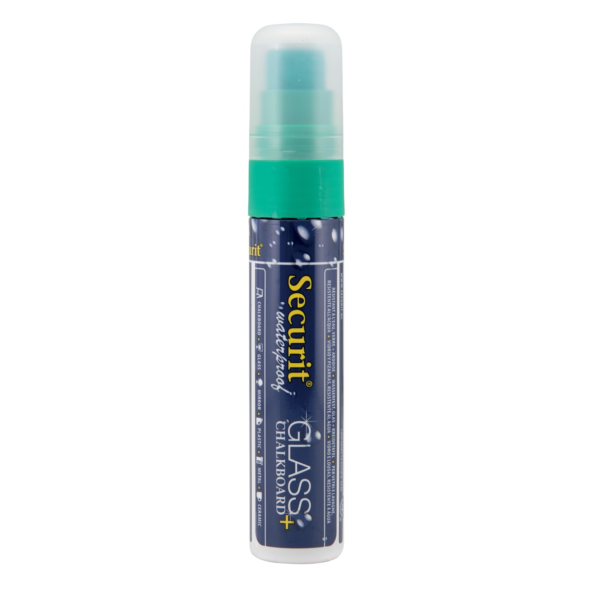 Securit® Flüssigkreidemarker Waterproof - Grün - Rechteckige Spitze 7-15mm