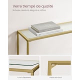 thumbnail of Helloshop26 - Mesa de console mesa de entrada mesa lateral 20 x 100 x 80 cm tampo de vidro temperado fácil montagem pés ajustáveis 12_0007525