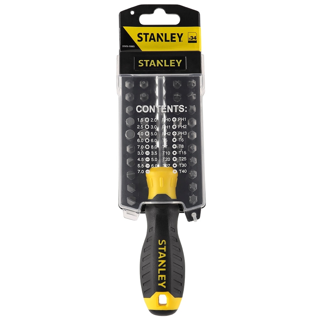 Stanley STHT0-70885 Multibit- Schraubendreher-Set, 34 teilig, 7,5 x 5 x 23 cm