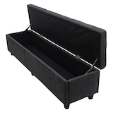 thumbnail of Aufbewahrungs-Truhe Kriens XXL, Sitzbank Bank, Stoff/Textil, 45x180x45cm ~ dunkelgrau