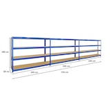 thumbnail of PROREGAL Mega Deal 3x Étagère charge lourde DINO | HxLxP 180x240x60cm | 450kg par niveau | Bleu | Lot d'étagères robustes de Garage Atelier Cave