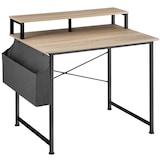 thumbnail of tectake Mesa de escritorio con estante y bolsa de tela  Madera Industrial Clara, Roble Sonoma