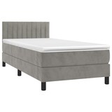 thumbnail of vidaXL Boxspringbett mit Matratze & LED Hellgrau 90x190 cm Samt
