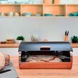 thumbnail of Briebe BB1161BLKM Conjunto de Caixa de Pão + 3 Boiões de Cozinha Aço Inoxidável, Contentor com Tampa Deslizante, Preto Mate/Ouro Rosa