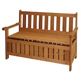 thumbnail of Gartenbank HWC-L68 mit Stauraum, Truhenbank Sitzbank Staufach Aufbewahrung, Outdoor Tanne Holz FSC® 114cm, braun