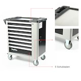 thumbnail of Mephisto Werkzeugwagen Werkstattwagen mit Edelstahlablage und 8 von 8 Schubladen mit Chrom-Vanadium Werkzeug in Soft Inlays mit Carbonoptik