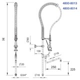 thumbnail of Premium-Spülbrause/-Geschirrbrause mit Auslaufhahn 8013 - Einloch-Mischbatterie mit Zweihebelmischer