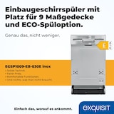 thumbnail of Exquisit Geschirrspüler EGSP1009-EB-030E inox | Spülmaschine 45 cm | ECO-Modus | Maßgedecke: 9 | Einbaugerät