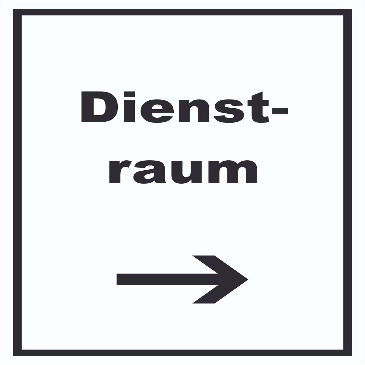 HB-Druck Dienstraum Schild mit Text und Richtungspfeil rechts Büro hochkant A6 (105x148mm)