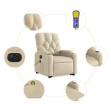 thumbnail of vidaXL Elektrischer Massagesessel mit Aufstehhilfe Creme Stoff