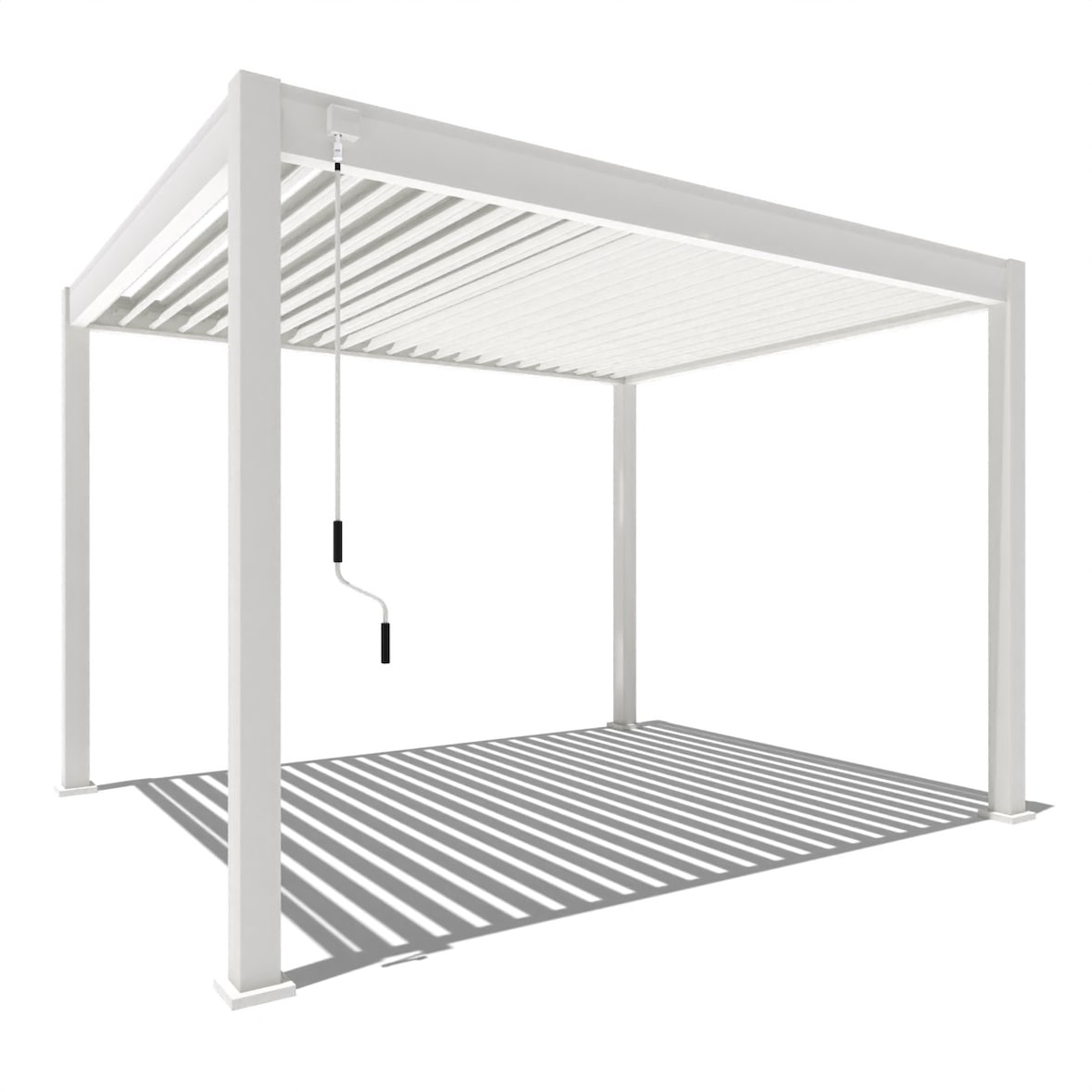 Weide Classic | Pergola Aluminium freistehend | 3 x 3,6 M | Lamellendach weiß