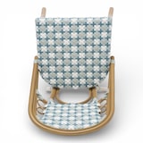 thumbnail of Chaise de jardin MATIGNON en aluminium et polyéthylène 47x59x85 , tissage bleu clair, blanc et gris.