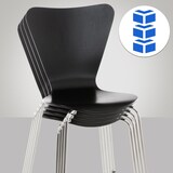 thumbnail of Décoshop26 - Chaise de cuisine salle à manger x1 empilable dossier triangle en bois noir et métal chromé 10_0003332