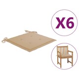 thumbnail of vidaXL Gartenstuhl-Kissen 6 Stk. Beige 50x50x3 cm Oxford-Gewebe