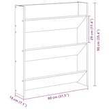 thumbnail of vidaXL Wandschoenenkast 80x18x90 cm bewerkt hout artisanaal eikenkleur