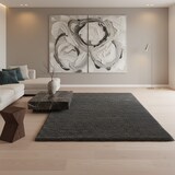 thumbnail of Teppich Schlafzimmer Hochflor Unifarben Samtweich Waschbar Strapazierfähig Wohnzimmer Grau 60x110 cm – SALZACH von Kadima Design
