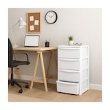 thumbnail of Cassettiera bianca a 4 cassetti - Mobile contenitore per camera da letto, ufficio, lavanderia 39 x 38,5 x H 80,5 cm Art Plast