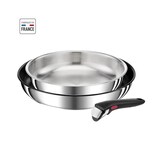 thumbnail of Tefal Ingenio Set 3 Pcs, Poeles 24/28 Cm, Poignée, Induction, Revetement Antiadhésif + Inox, Fabriqué En France, Preference L