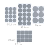 thumbnail of Relaxdays Antirutsch Pads für Möbel, 189er Pack, selbstklebende Rutschstopper, 4 Größen, EVA Möbelstopper, dunkelgrau
