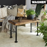 thumbnail of WAGNER Möbelbein/Tischbein/Möbelfuß INDUSTRIAL PIPE - Ø 30 x 400 mm, 2 Anschraubplatten Ø 75 mm, Stahl schwarz- 12504001