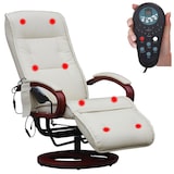 thumbnail of BERLINLODGE Relaxliege Athene mit Massagefunktion, HxBxT 118x69x143 cm, Sitzhöhe 49 cm, Leder, Creme, Massagesessel Relaxsessel mit Massage