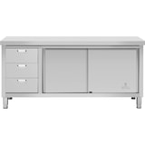 thumbnail of Royal Catering Mueble neutro de acero inoxidable - ECO - 180 x 70 cm - 600 kg - 3 cajones -
