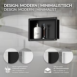 thumbnail of LuxeBath Wandnische Edelstahl 20 × 30 × 10 cm Schwarz – Randlose Duschnische, befliesbares Einbauregal, Duschablage für Badutensilien, kleines